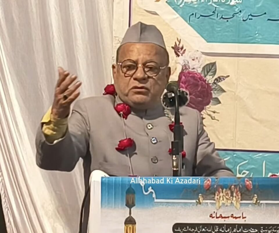 مولانا کاظم عابدی جلسے سے خطاب کرتے ہوئے